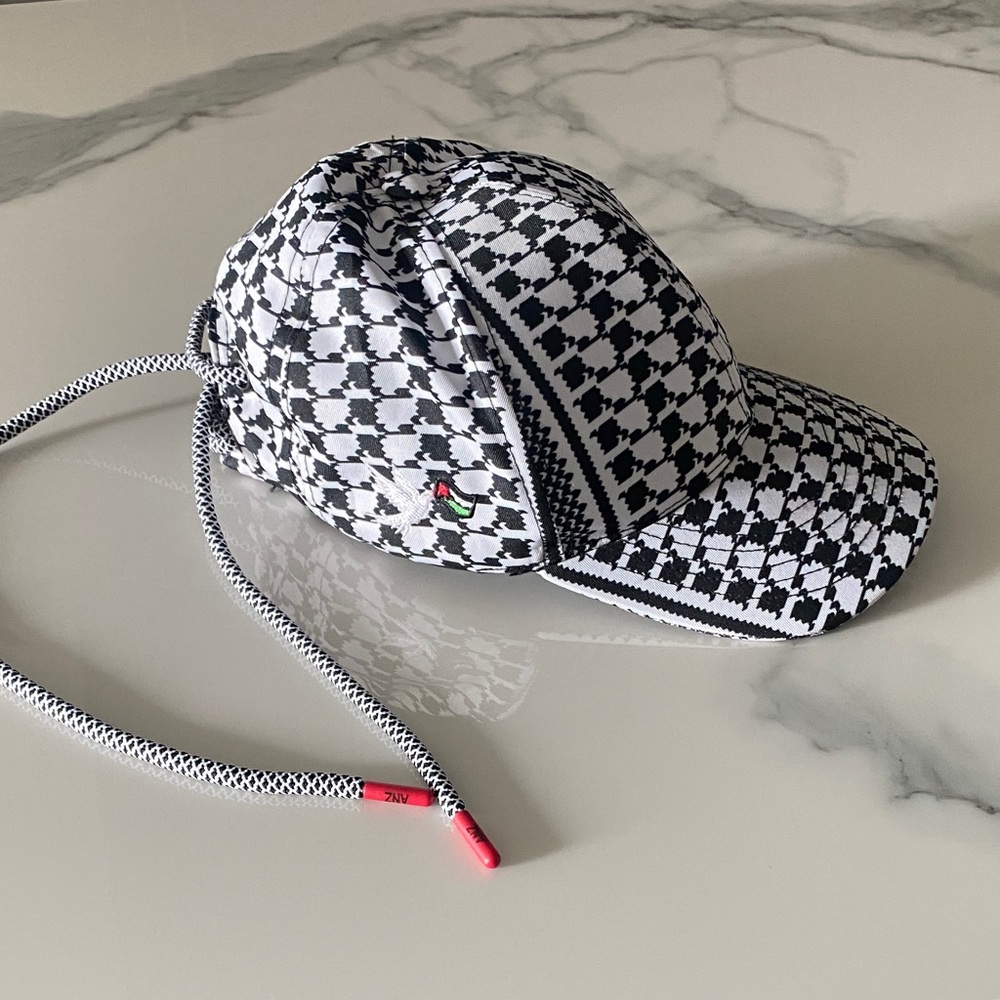 🇵🇸 Women’s Black & White Keffiyeh Patterned Baseball Cap small / med